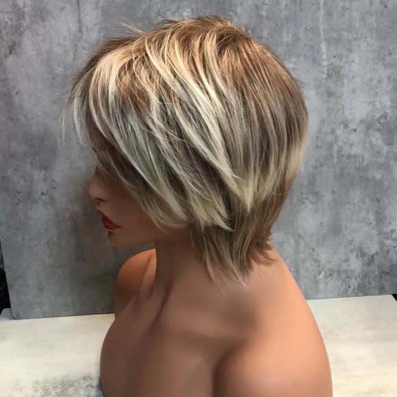 Brand new stylish wig with layers with frosted tips - Picture 3 of 5